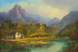 Farm Landscape by Gabriel de Jongh, oil on canvas, sold Oct 2018
