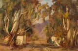 Johannes Oldert, Blue Gums, oil on canvas laid down on board