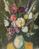 Vase of Flowers by Pranas Domšaitis, oil on board, offered Oct 2018