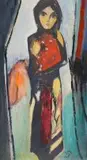 Standing Woman by Pranas Domšaitis, oil on board, offered Oct 2018