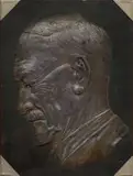 Hennie Potgieter, Portrait of Jan Smuts, cast copper on wood panel