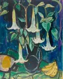 Alfred Krenz, Still Life with Angel's Trumpet Flowers and Bananas