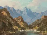 Du Toit’s Kloof Pass, Cape by Gabriel de Jongh, oil on canvas laid down on board, offered Oct 2018
