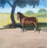 Clare Menck, Bay Horse, oil on canvas