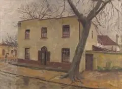 Siegfried Hahn, House in Dorp Street, Stellenbosch, oil on board
