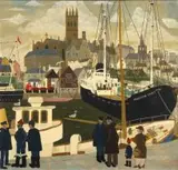 Andrew James Jowett Murray, The Wet Dock, Penzance, oil on canvas