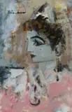 Carl Büchner, Portrait of Pierrot, oil on paper laid down on board