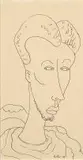 Alexis Preller, Head of a Man, pen and ink on paper