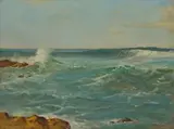 Walter Gilbert Wiles, Seascape, oil on board
