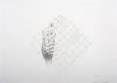 Abstract by Judith Mason, pencil on paper, sold Oct 2018