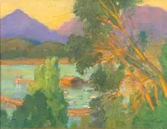 Alfred Palmer, Harbour Landscape, pastel on paper