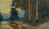 Sydney Carter, Landscape with Road and Trees, pastel on paper