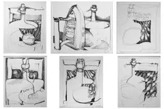 Cecily Sash, Still Life with Vessels, set of six, etchings