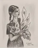 Peter Clarke, What's New, graphite and ink on paper