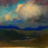 William Timlin, Sunset over the Polela River, Natal, pastel on card