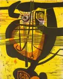 Head, Yellow by Cecil Skotnes, colour woodcut, sold Jun 2018