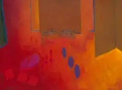 Regi Bardavid, A Sunset in Africa, oil and beeswax on canvas