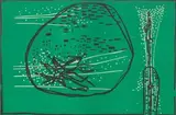 Swimmers Under Water by Walter Battiss, colour woodcut, sold Jun 2018