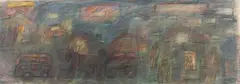 David Koloane, Township Scene, pastel on paper