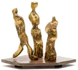 Mickey Korzennik, Let's Make Merry, bronze on steel base