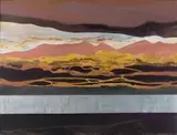 Mel Brigg, Landscape, mixed media and perspex on board
