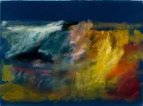 Fred Schimmel, Abstract in Blue, Yellow and Red, oil on paper
