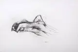 Cecil Skotnes, Lovers' Embrace, charcoal on paper