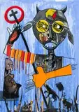 Blessing Ngobeni, Religionist, mixed media on paper