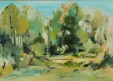 Ronald Mylchreest, Landscape with Trees, oil on board