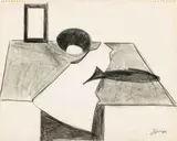 Eugene Labuschagne, Still Life, charcoal on paper