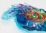 George Boys, Abstract in Blue, Green and Red