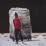 Sam Nhlengethwa, Full Load, oil and collage on canvas