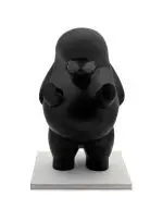 Brett Murray, Praise Singer, 2008, bronze with a black patina on a painted wooden base