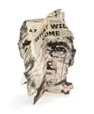 Head I by William Kentridge, 2007, lithography, letterpress, scanned book pages, hand colouring and chine collé, sold Feb 2019