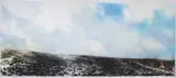 Diane Victor, Landscape with Figural Procession, pastel and needlepoint on paper