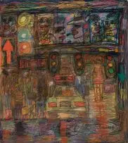 David Koloane, Entry-Exit, mixed media on paper