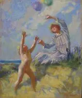 Alfred Palmer, Balloons, pastel on card