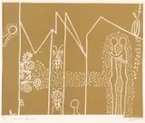 The Locust Swarm by Walter Battiss, linocut on paper, sold May 2018