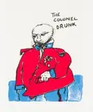 Robert Hodgins, The Colonel Drunk, chine collé lithograph