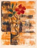 Peter Clarke, Hibiscus, monoprint