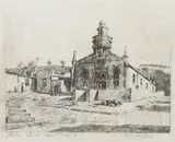 Tinus de Jongh, Malay Church, Cape Town, etching