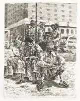 Jobless by Johannes Phokela, etching, sold May 2018