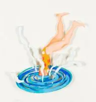 David Gerstein, Splash, hand painted on heavy cotton paper cutout