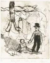 Johannes Phokela, Baby Seat and Dirty Wall, etching