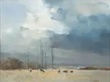 Morning Mist - Kokstad Dist. by Errol Boyley, oil on board, sold May 2018