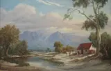 A Cottage in a Mountainous Landscape by Gabriel de Jongh, oil on canvas, sold May 2018