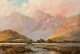 Mountain River Valley by Tinus de Jongh, oil on canvas, sold May 2018