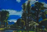 Gerhard Batha, Franschhoek Valley II, gouache on paper