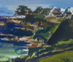 Gerhard Batha, Old Harbour, Hermanus, gouache on paper
