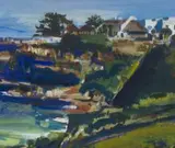 Gerhard Batha, Old Harbour, Hermanus, gouache on paper